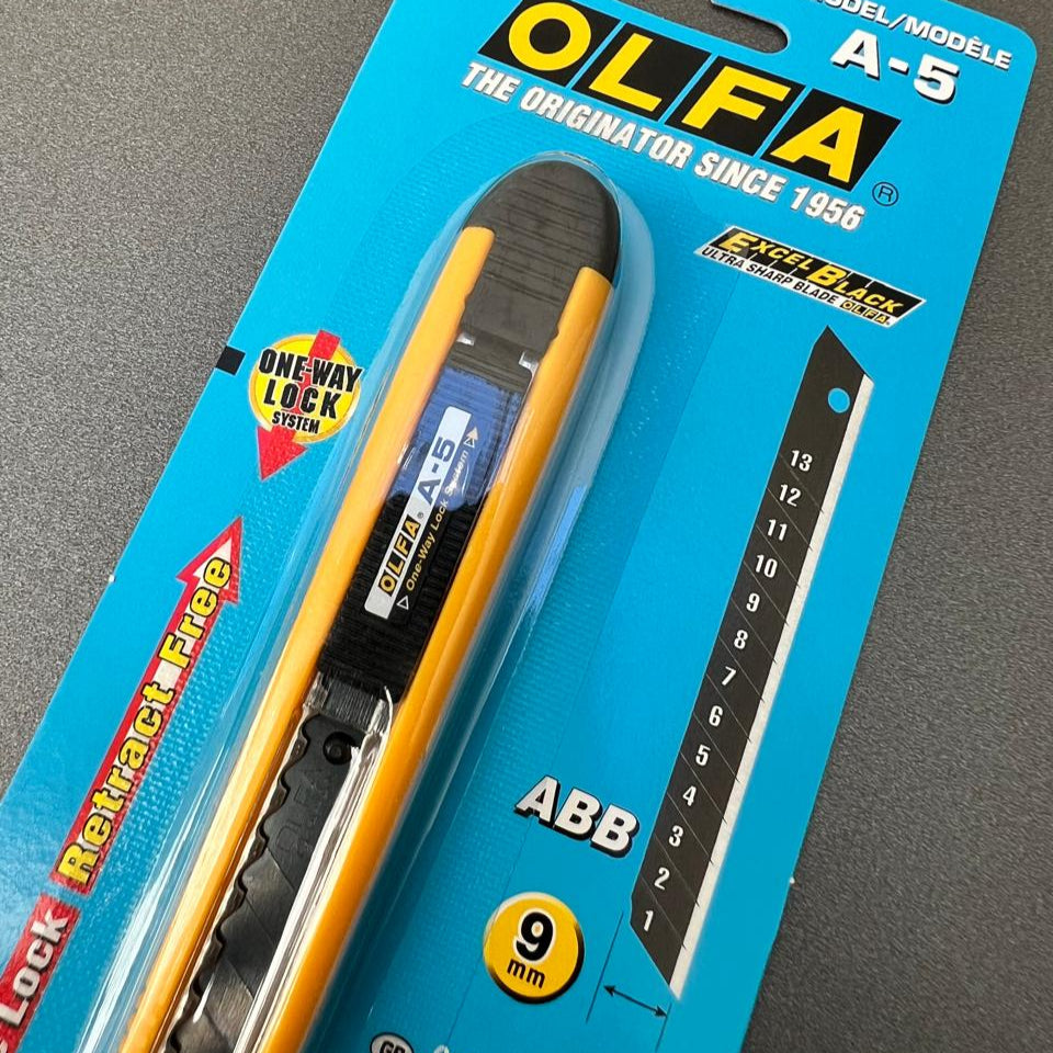 Estilete OLFA A-5 – 9mm com Trava Automática e Corpo Reforçado