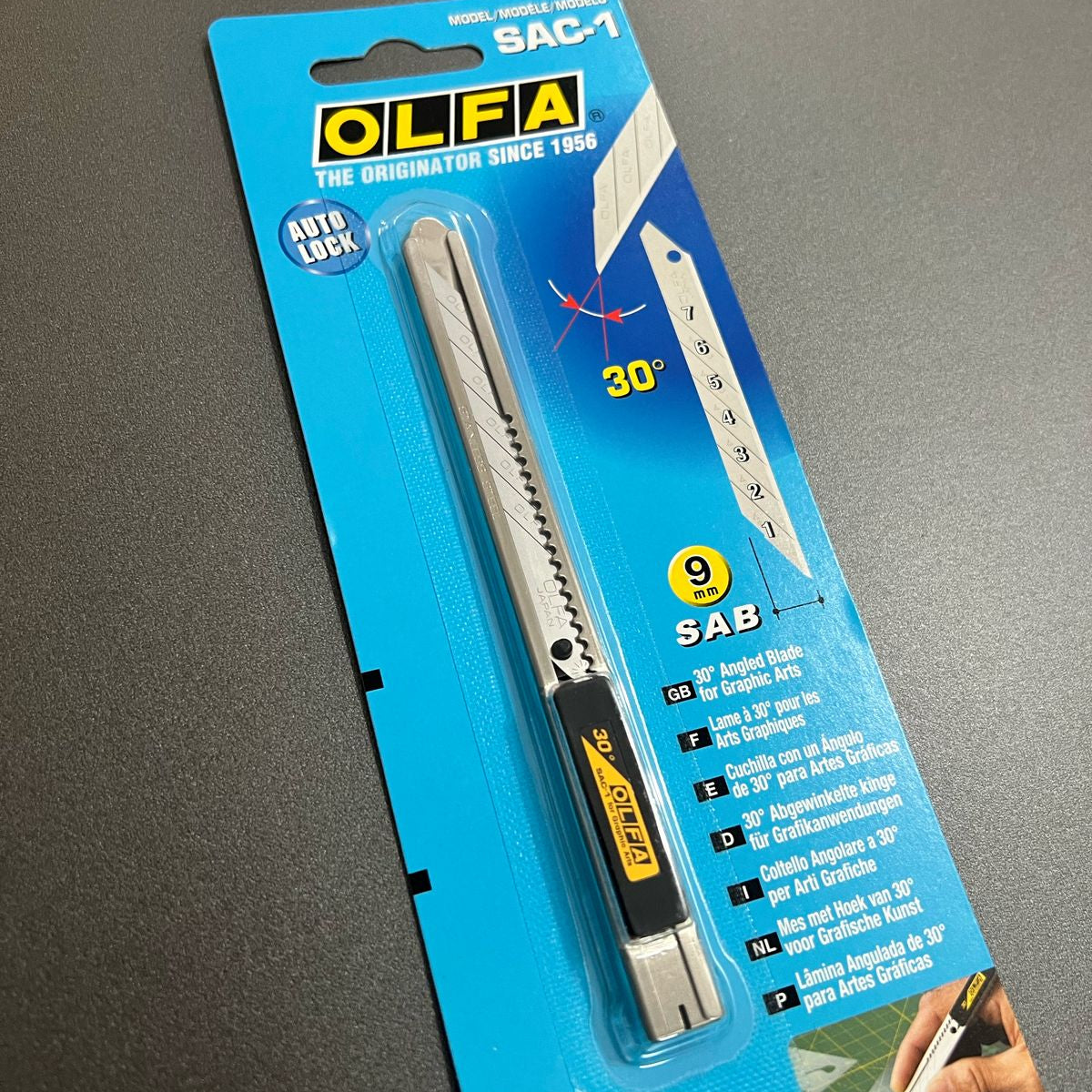 Estilete OLFA SAC-1 – 9mm com Lâmina 30° Corpo em Alumínio