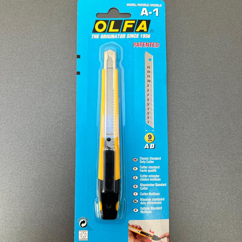 Estilete OLFA A-1 – 9mm Profissional para Aplicação e Corte de Precisão