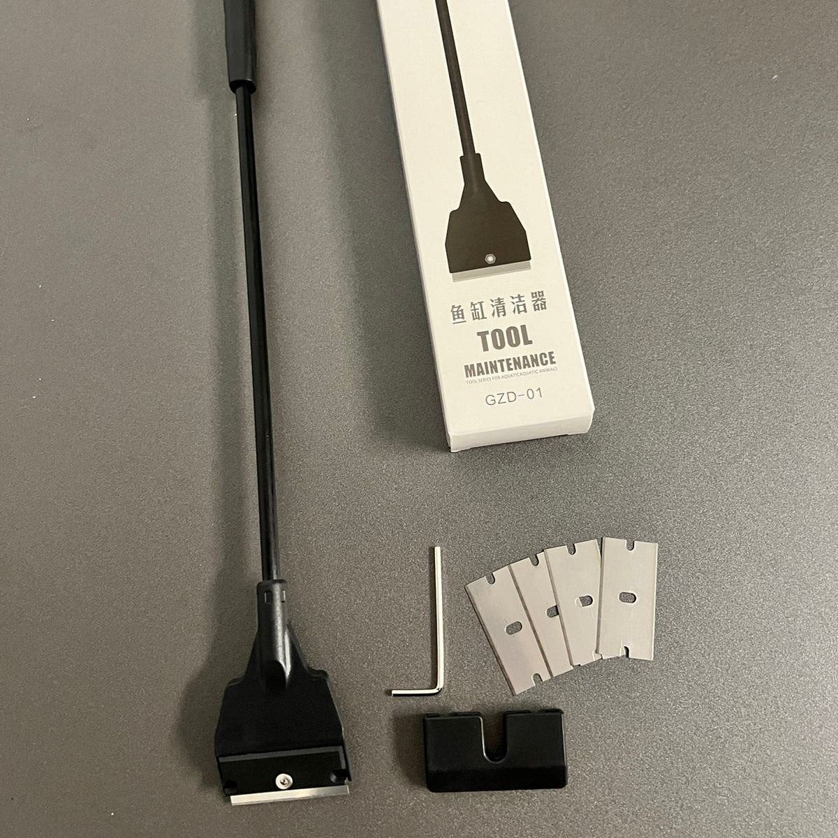 Raspador com Cabo Fino 33cm + Lâmina de 4cm – Kit com 5 Lâminas Ratinho e Chavinha