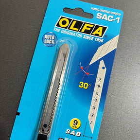 Estilete OLFA SAC-1 – 9mm com Lâmina 30° Corpo em Alumínio